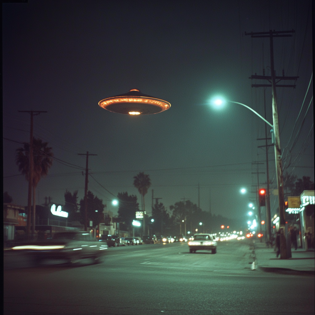 UFO in the Night Sky